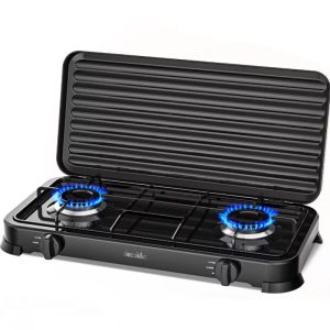 Cuisinière à fermeture deux foyers
