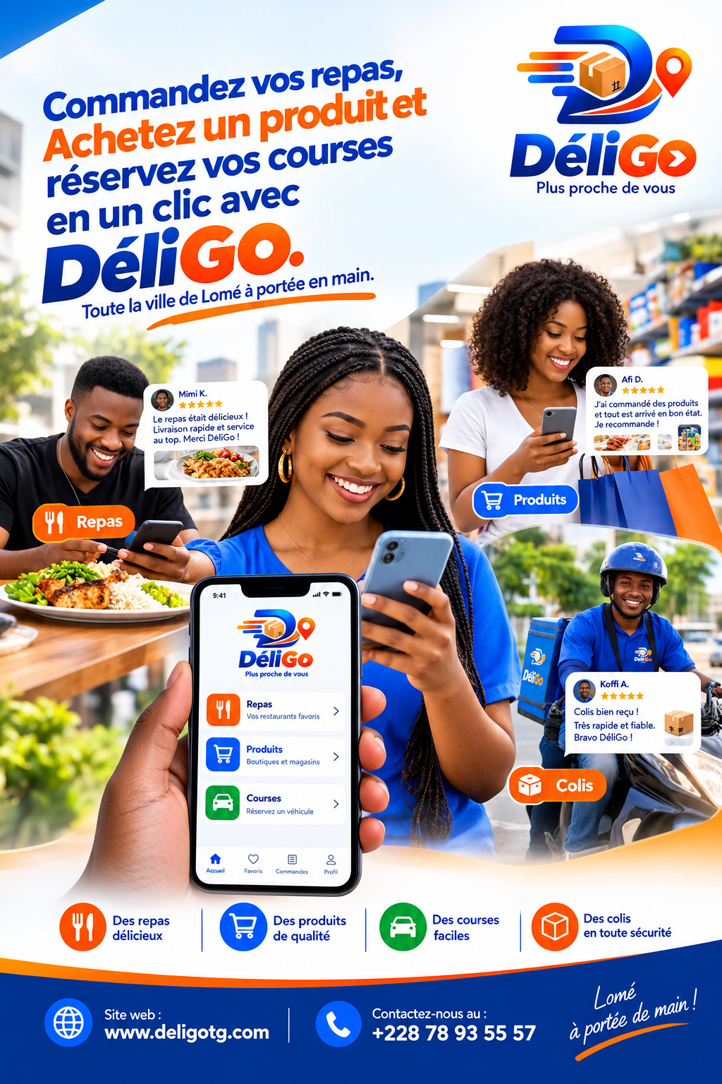 Commandez, réservez, envoyez, achetez… avec DéliGo !