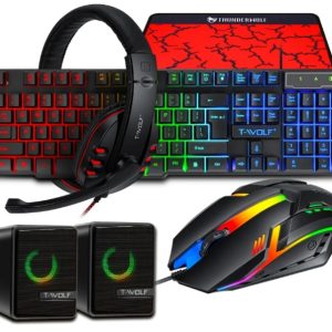 Ensemble de souris de clavier, souris, tapis pour souris, les baffes, la casquette ; kit d'un ensemble de 5 pièces disponibles