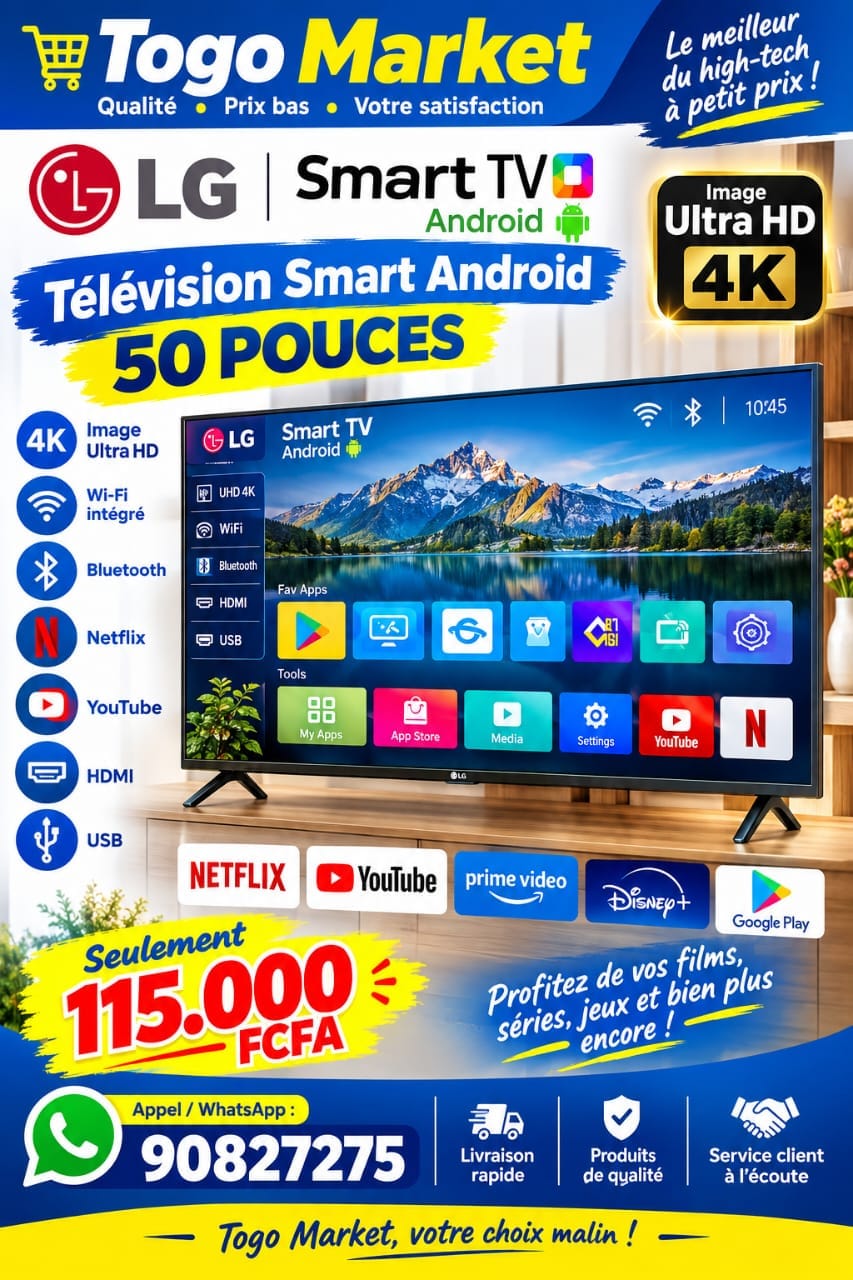 Télévision LG UHD Smart Android 50"